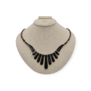 COLLAR OBSIDIANA Y PLATA