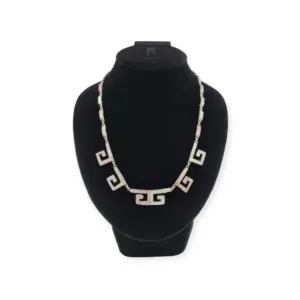 COLLAR PLATA GRECAS MADRE PERLA