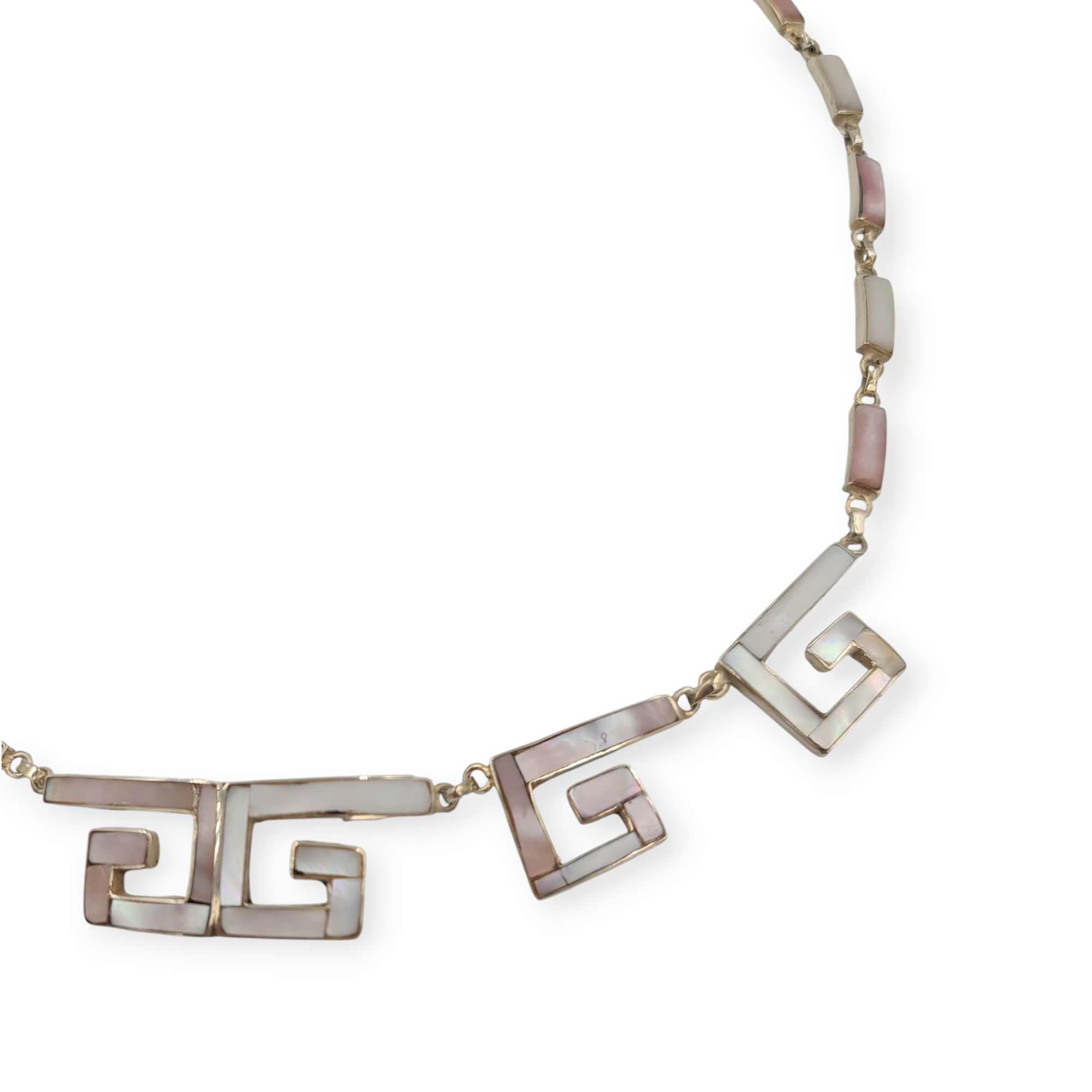 COLLAR PLATA GRECAS MADRE PERLA - Image 5