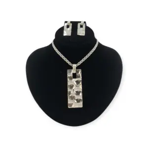 JUEGO PLATA AMARTILLADO .925