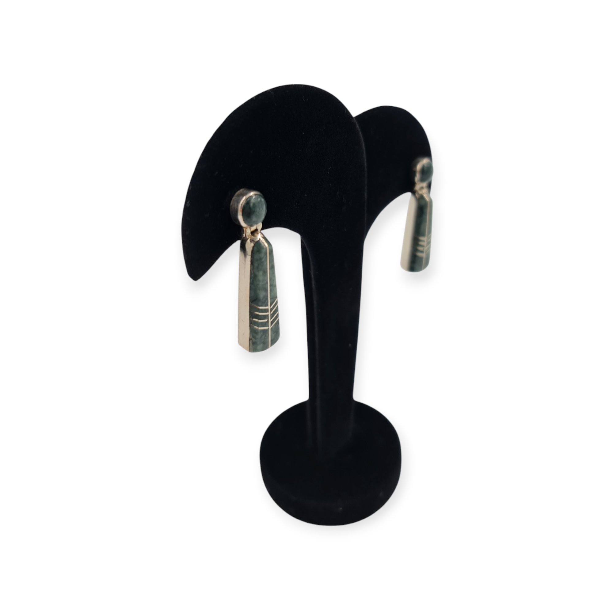 ARETES PLATA CON JADE JAGUAR - Image 2