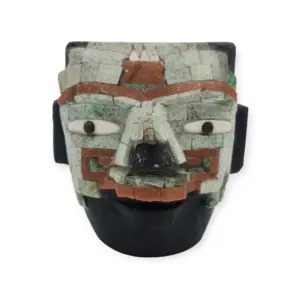 MASCARA CEREMONIAL TEOTIHUACANA RUSTICA CON INCRUSTACIONES