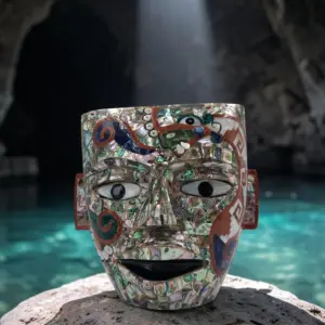 Máscara Teotihuacana de Quetzalcóatl 16 cm