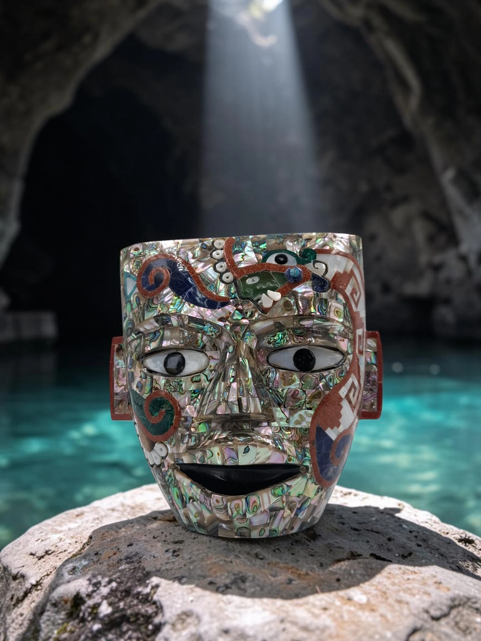 Máscara Teotihuacana de Quetzalcóatl 16 cm