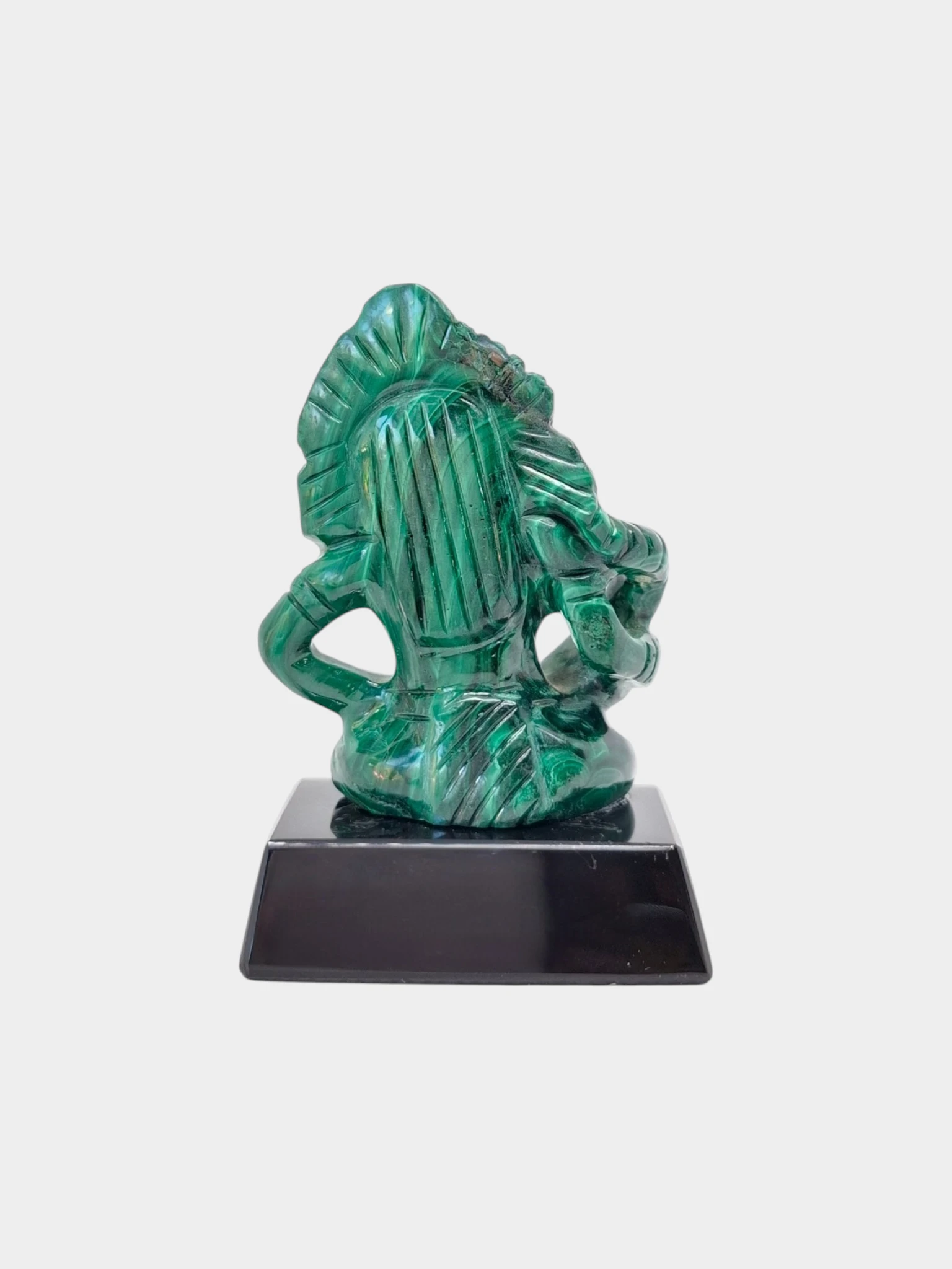 Chamán con Serpiente Maya en Malaquita 9.5 cm - Image 3