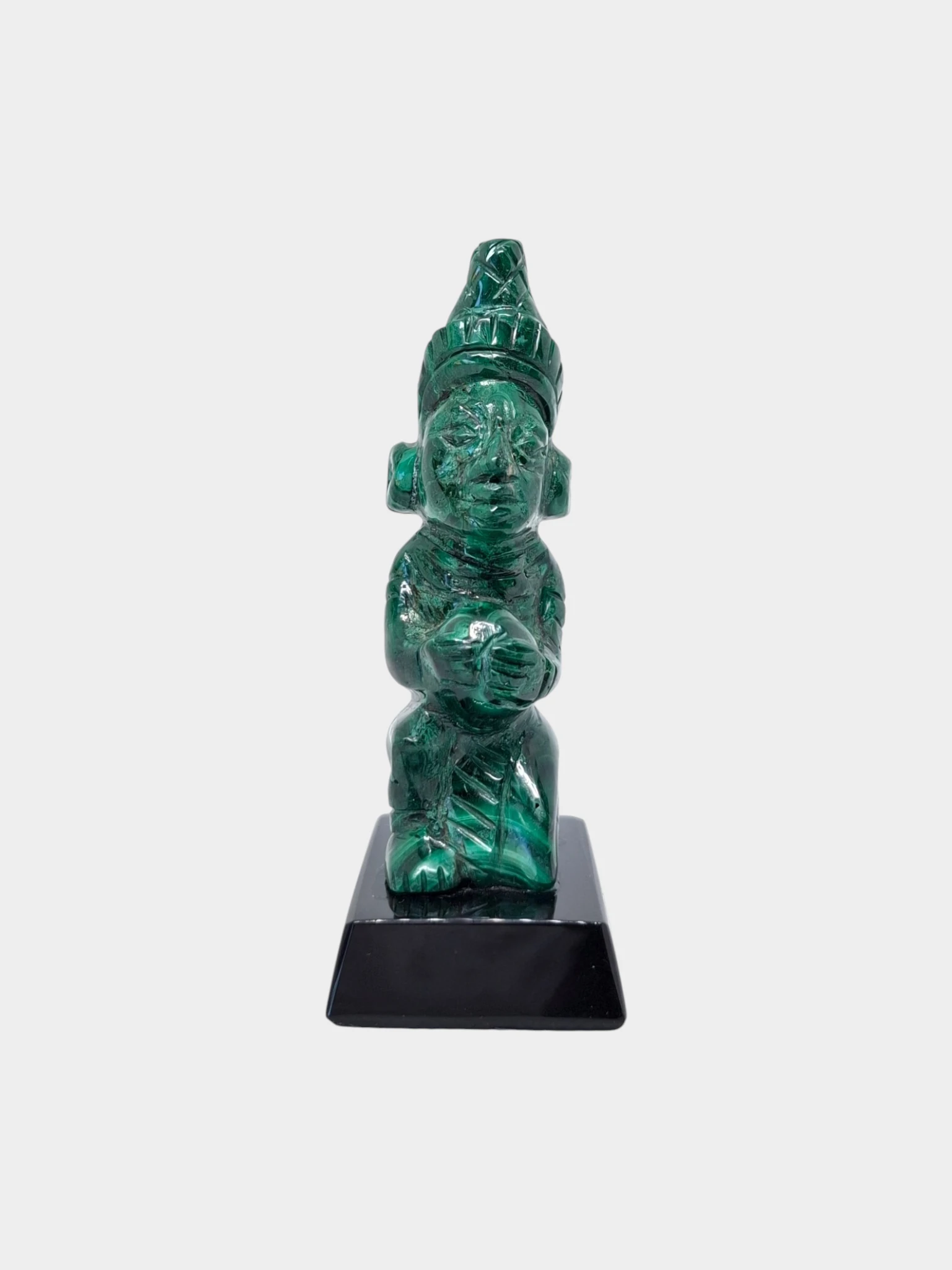 Jugador de Pelota Maya en Malaquita 8.5 cm